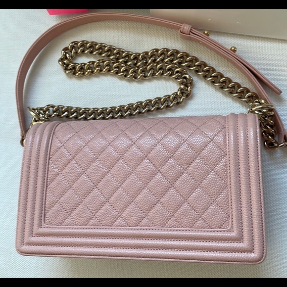 🌸CHANEL caviar quilted Medium Boy - Sakura pink🌸 - Picture 12 of 13